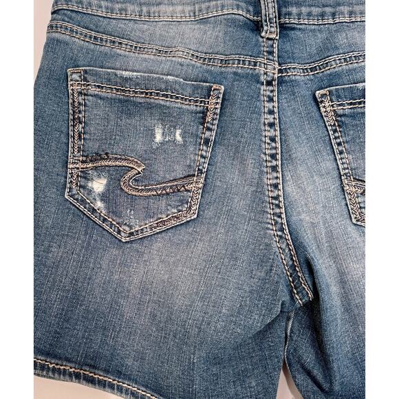 Silver Jeans Shorts Women Sam Size 29 4.5" Inseam Western Modest Denim Cowgirl - Picture 8 of 9